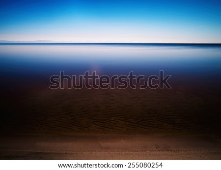 Horizontal vivid smooth mountain lake beach sand landscape