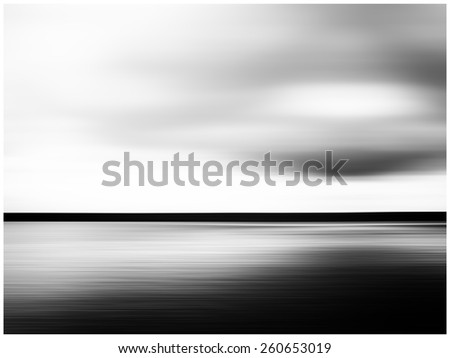 Horizontal vivid black and white minimal landscape abstraction background backdrop with frame