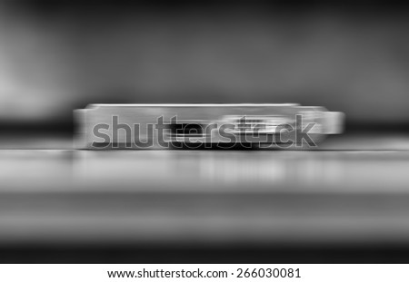 Horizontal vivid black and white computer board blurred bokeh background backdrop