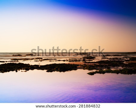 Horizontal vivid ocean horizon landscape abstraction background backdrop blur