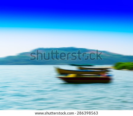 Horizontal vivid boats motion blur abstraction background backdrop