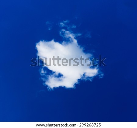 Horizontal simple cloud in blue sky background