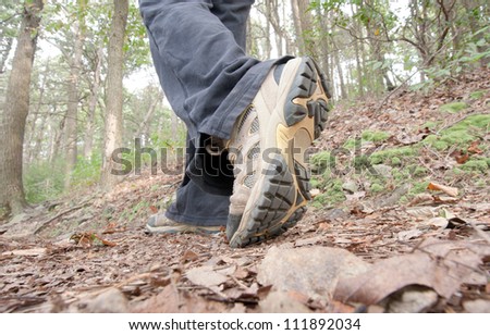 A hiker walking the Appalachian Trail in Pennsylvania