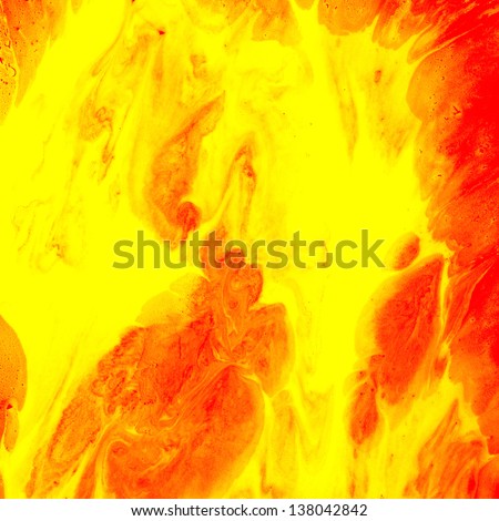 Red and Yellow splashing isolated on white