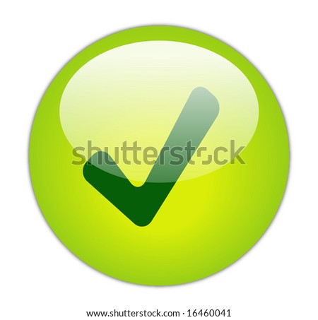 Glassy Green Tick Icon Button 商业图片: 16460