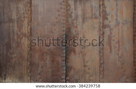 Old rusted metal riveted texture