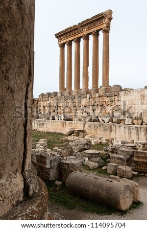 Ruins of the roman Temple of Jupiter in Baalbek Lebanon Ruins of the roman Temple of Jupiter in Baalbek Lebanon