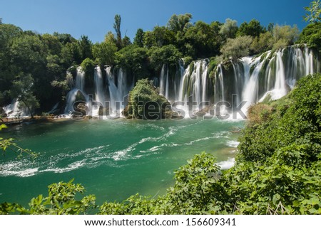 The Kravica waterfalls in Bosnia and Herzegovina