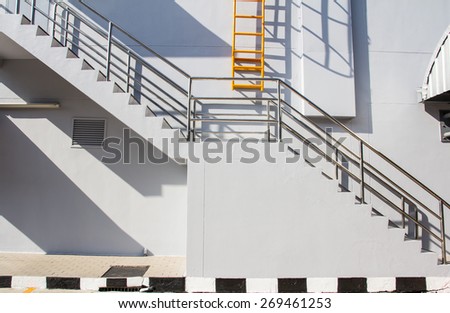 Fire escape ladder on the side of building