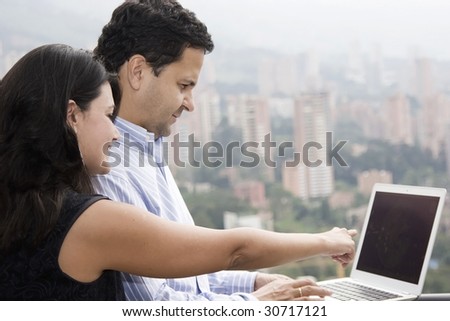 Job at home, lovely couple working at home