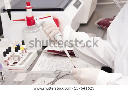 People Working At Laboratory Of Blood Bank