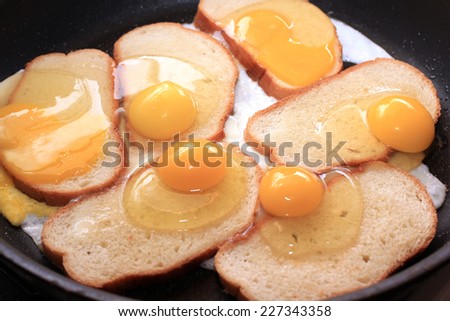 fried eggs and fried bread as part morning food