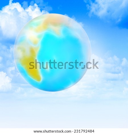 abstract planet on background sky