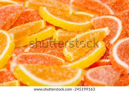 pile of multicolored sweet candy solid marmalade