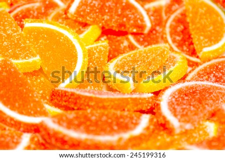 pile of multicolored sweet candy solid marmalade