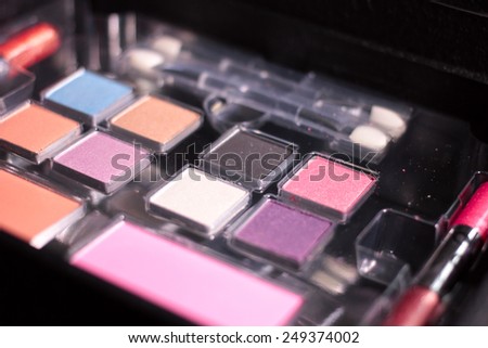 cosmetic set for makeup tools as a stylist hairdresser