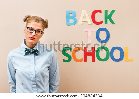 Geek girl is sad and angry because she has to go back to school.I don\'t want go to school