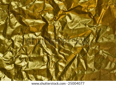 abstract background of wrinkled golden paper