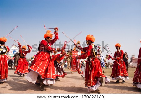 BIKANER, INDIA - January 10: Unidentified people participate in Camel Festival on January 10, 2009 in Bikaner, Rajastan, India.  The pageant takes place in January in Bikaner every year.