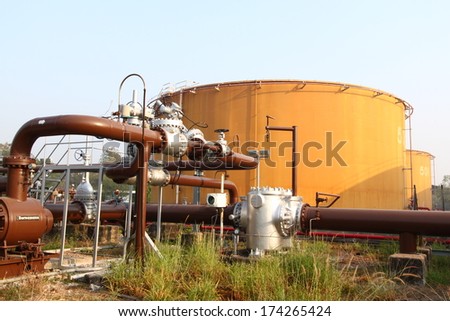 Storage tank and pipe sent oil