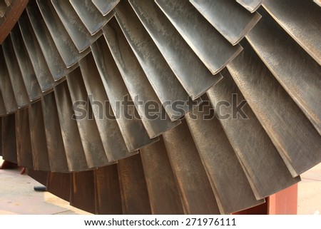 Close up of internal rotor of a steam Turbine