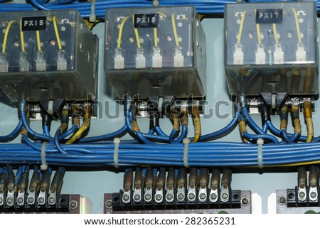 Electrical control panel with static energy meters and circuit-breakers