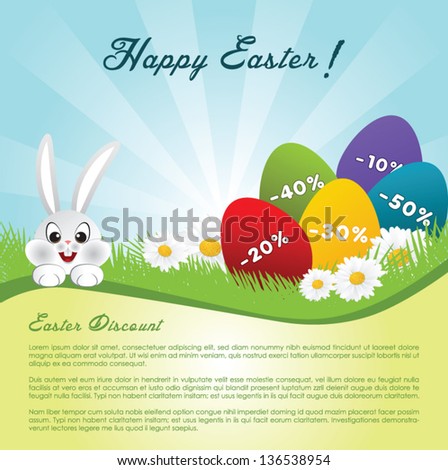 Template of easter design, easter discount