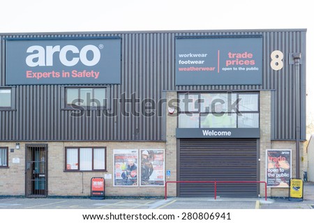 BURY ST EDMUNDS, ENGLAND - 23 April, 2015: ARCO provides  PPE, also supply companies in Africa, Asia, Europe, the Middle East and Australia. Arco\'s products were shipped to over 100 countries.