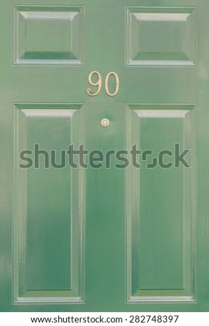 Door number 90 ninety closeup