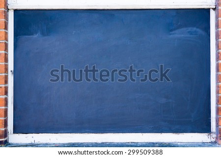 Blank used blackboard blue