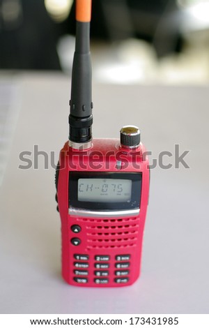 red walky talky equipment for construction and other business