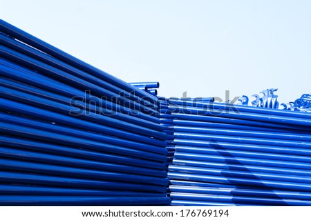 blue metal pipe for construction structure