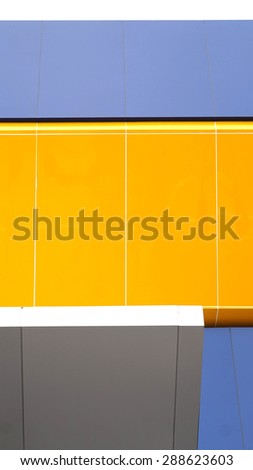 architecture yellow and blue metal cladding for exterior design