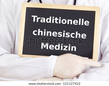 Doctor shows information: traditional chinese medicine