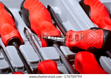 management of home related tools presented as screwdriver kit