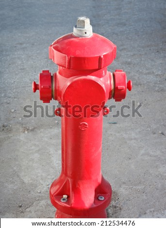 red metallic fire hydrant or Fire Department Connection on street