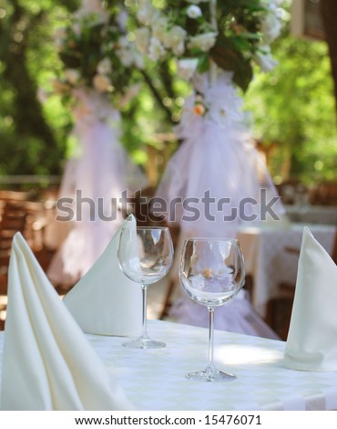 close-up of stylish glasses. catering background wedding celebration