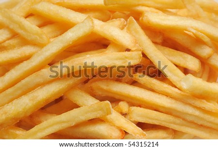 French fries potatoes , horizontal full frame