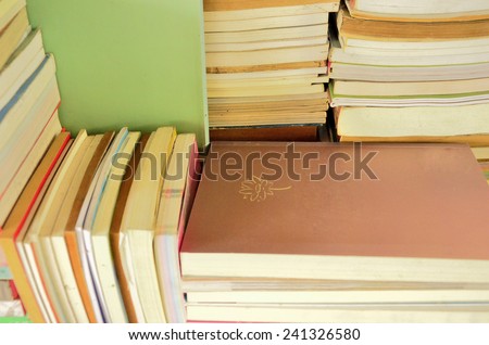 Old books on the rack