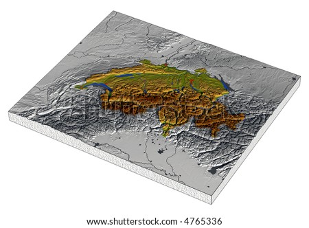 map of germany with cities and rivers. stock photo : 3D Relief Map of