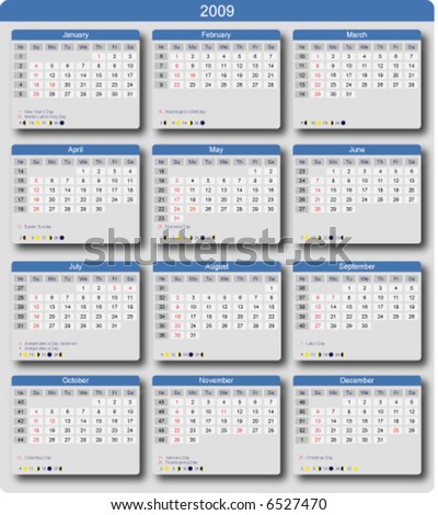 stock vector : Calendar 2009