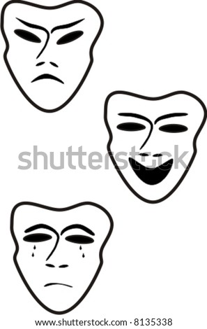 theatre mask clipart. stock vector : Theater masks