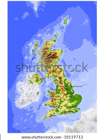 Map Of Scotland Rivers. Physical vector map, colored