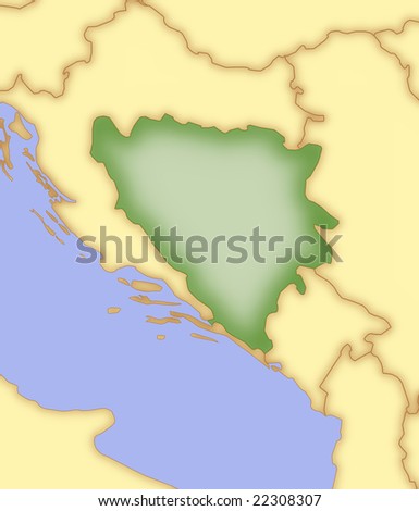 map of russia and surrounding countries. stock photo : Map of Bosnia