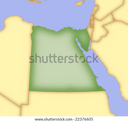 Map of Egypt, with borders of 