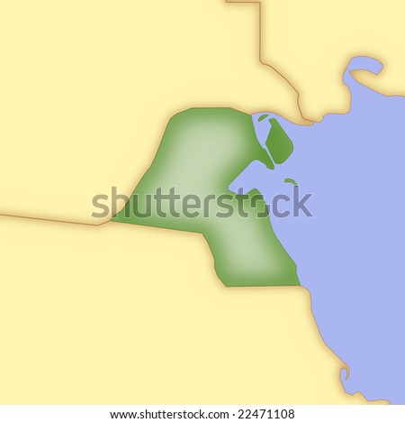 map of kuwait. map of kuwait and surrounding