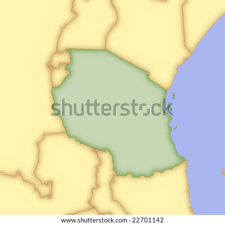 Map Of Morocco And Surrounding Countries. stock photo : Map of Tanzania,