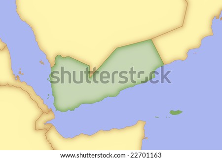 stock photo : Map of Yemen,