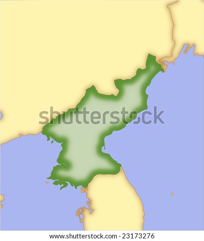 North Korea, vector map, 