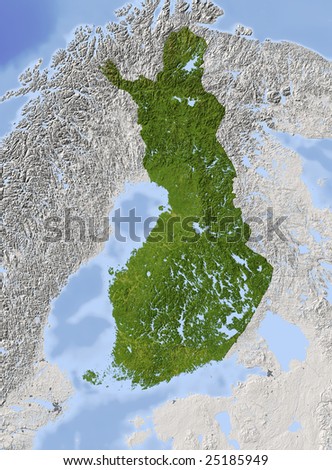 Shaded relief map.